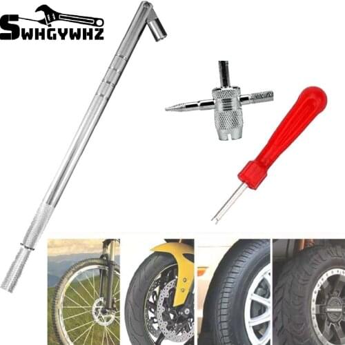 3pcs Tire Valve Installation Tool Group Multi Function Valve Core Key Wrench Vacuum Tire Valve Mouth Installation Tool