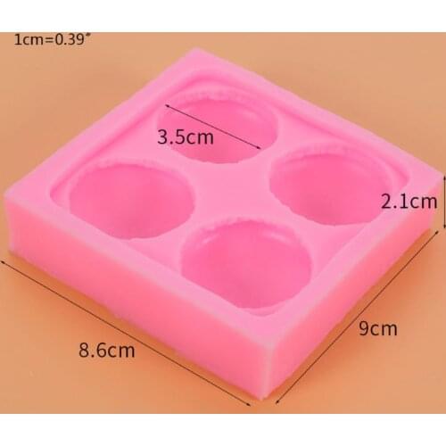 4 Cavity Macarons Shaped Silicone Cake Mold Chocolate Biscuit Mousse Baking Tool H58C