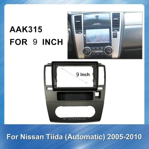 9" Big Screen Car Radio Audio Fascia Frame Adapter For Nissan Tiida 2005-2010 Mount Installation Surround Trim Frame