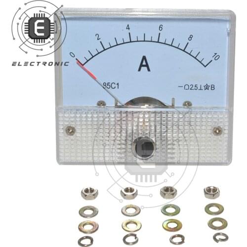 DC 0-10A Analog Panel Ampere AMP Current Ammeter Gauge 85C1 White