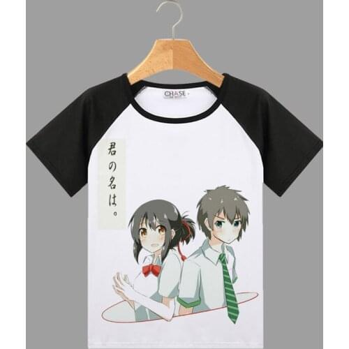 High-Q Unisex Anime Cos your name. Tachibana Taki Miyamizu Mitsuha Casual Student T-Shirt Tee T Shirt