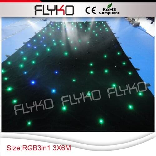 Free shipping 3x6m china suppliers make star cloth 8-6leds every sqaure