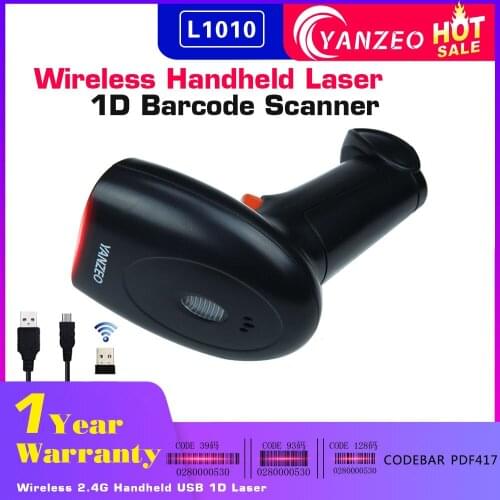Yanzeo Wireless 2.4G Handheld USB 1D Laser Barcode Scanner Bar Code Scanner