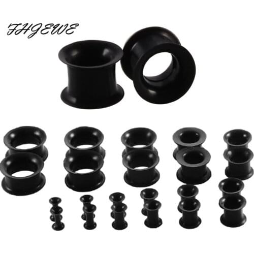 FHJEWE 22 pcs Hollow Gauges Kit Silicone Ear Plugs Flesh Tunnels Colorful Soft Flared Ear Expansion Body Piercing Jewelry 3-20mm