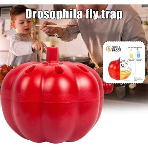 2 PCS Fruit Fly Trap Reusable Pumpkin Shape Fly Catcher for Indoor Outdoor House Restaurant Courtyard can CSV
