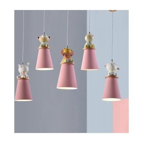 LED New Creative Cartoon Animal Personality Childrens Room Restaurant Boys and Girls Princess Bedroom Study Chandelier