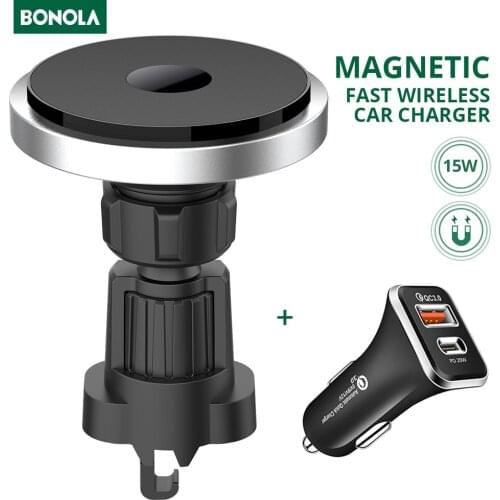 Bonola Magsafe Wireless Car Charger For iPhone12Pro Max/12Pro/12Mini/12 Qi Fast Quick Charge Mag Safe iphone USB Type C Chargers