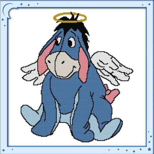 The little donkey Eeyore cross stitch kit 14ct 11ct count print canvas stitching embroidery DIY handmade needlework