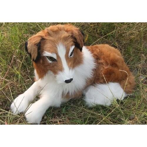 Simulation cutelying shepherd 54x24x28cm model polyethylene&furs dog model home decoration props ,model gift d447
