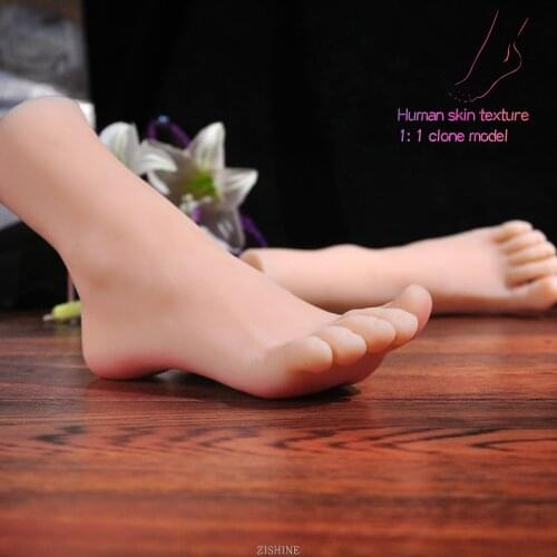 Foot Model Stockings Male Plastic Mannequin Cloned Fake Nail Leg Display Tarsel Bone Rubber for Art Silicone Female 3606