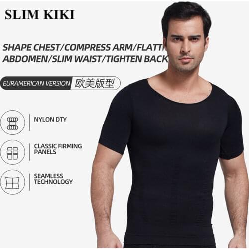 Mens Compression T shirt Slimming Shaper Posture Vest Male Belly Abdomen For Corrector Body Building Fat Burn Chest Tummy Tops