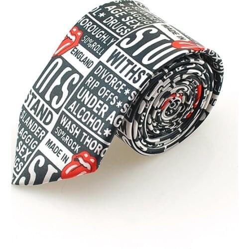 Mens Ties Necktie Formal Dress Gift Wedding Shirts Cravat Ties For Men funny "mouth tongue design and letter" Brand Design