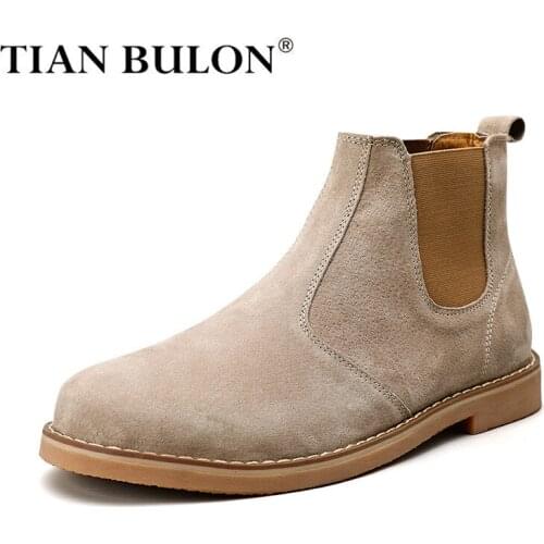 British Style Men Boots Leather Warm Plush Outdoor Boots Mens Winter High Quality Platform Boots Comfortable Ankle Men Boots