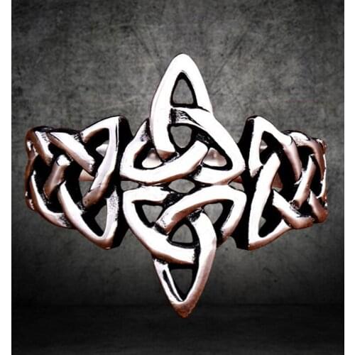 Stainless Steel Vintage Nordic Viking-Rune Rings Men Hip Hop Rock Celtics Knot Ring Jewelry