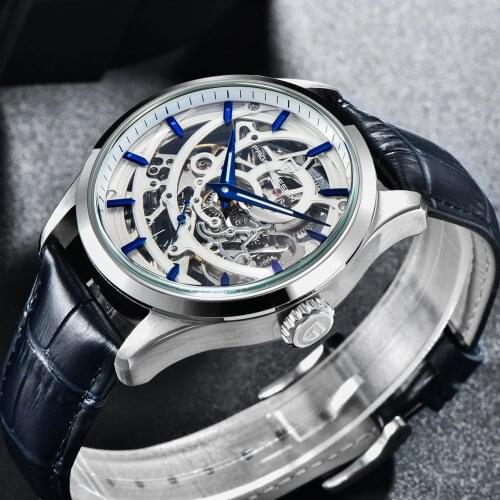 PAGANI DESIGN Mens Automatic Watch 100M Waterproof Sapphire Mechanical Watch Top Brand Leather Mens Clock Relogio Masculino