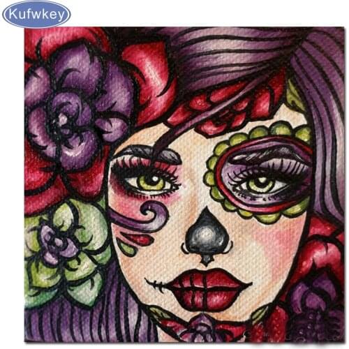 Sexy women, 5D Diamond Embroidery, mosaic pattern, Cross Stitch kits, Needlework, Home Decor, Diamond Painting, Skull