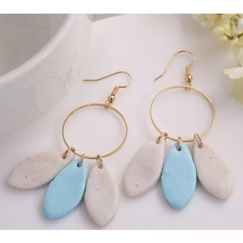 Clay Earrings Petal Geometric Unique Simple High Quality Handmade Casual Cute Dainty Holiday Party Gift Drop Earrings