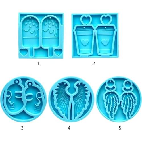 1 Pc Earrings Epoxy Resin Mold Ear Studs Necklace Silicone Mould DIY Crafts Jewelry Pendants Casting Tools