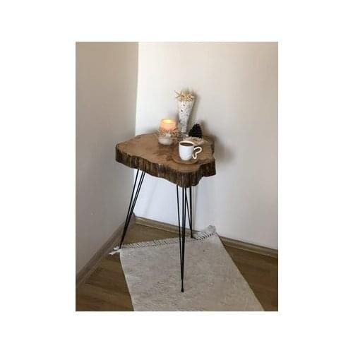 Modern lux Black Wooden Natural Billet Zigon Coffee table coffe table