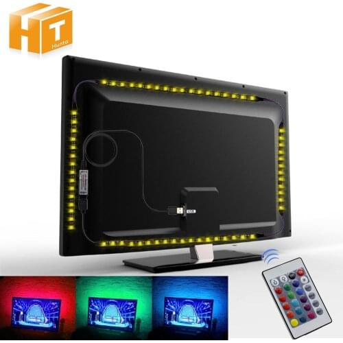 USB LED Strip 5050 RGB Flexible LED Light DC5V RGB Color Changeable TV Background Lighting