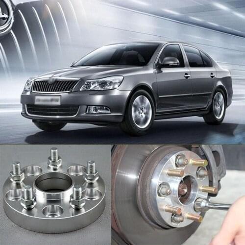 Teeze 4pcs New Billet 5 Lug 14*1.5 Studs Wheel Spacers Adapters For Skoda Octavia 2005-2016 /Superb 2008-2016