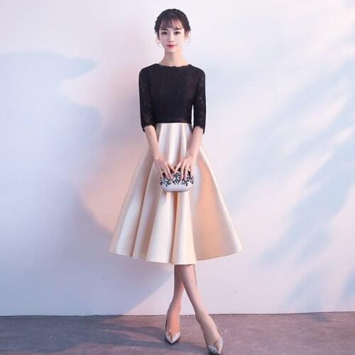 Orientale Black Lace Long Cheongsam Modern Host Elegant Vintage Gown Qi Pao Women Traditional Chinese Dress Qipao Party Dresses