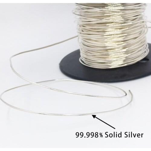High Quality Audiocrast 99.998% High Purity Solid Pure Silver Hook Up Wire Ø 1.5mm 19 AWG Audio Cable DIY HiFi