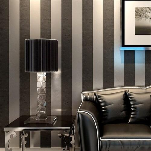 Wellyu wall paper Modern Black Wallpaper Striped Purple And Silver Glitter Wall Paper Roll Wall Bedroom TV Sofa Background