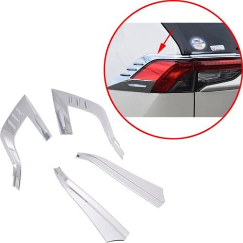Exterior Chrome Style Accessories Taillight Protect Cover Fit For Toyota RAV4 2019 2020 Rear Tail Light Lamp Protect Trim