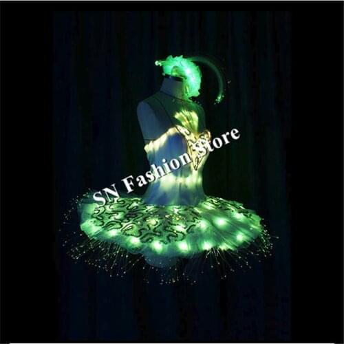TC33-1 Ballroom dance Programmable ballet dresses colorful full color light singer led costumes dj party bar performance clothe