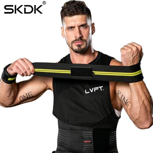 SKDK 1pc Nylon Wristband Elastic Wrist Wraps Bandages Weight Lifting Breathable Grip Barbell Support Straps Hand Protector