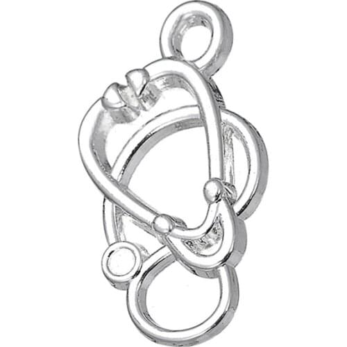 10pcs 13x23mm Medical Tool Doctor Stethoscope Charms Antique Silver Color Pendants Fit Diy Making Necklace Jewelry Accessories