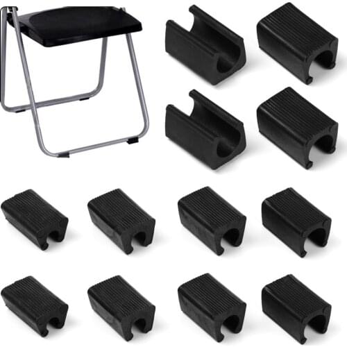 10PCS Chair Foot Bumper Damper Stool Chair Leg Pipe Clamp Floor Protector Anti-front Tilt U Shaped Floor Glides Tubing Caps