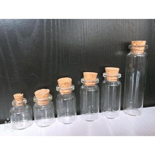 10PCS Transparent cork glass bottle pendant pendant glass bottle DIY wish bottle Jars Containers 27*60*12.5mm 28*65*12.5mm