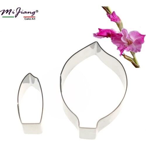 2pcs/set Gladiolus Flower Mold Cupcake Fondant Mold Christmas Cake Decorating Tools Sugar Paste Cookie Cutter Baking Mould A397