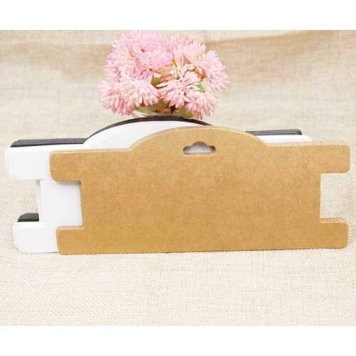 30pcs Large DIY Kraft Chocker Necklace Display Card tag 3x7'' white/black paper Hair Band Clip Card /hair ornaments card tag