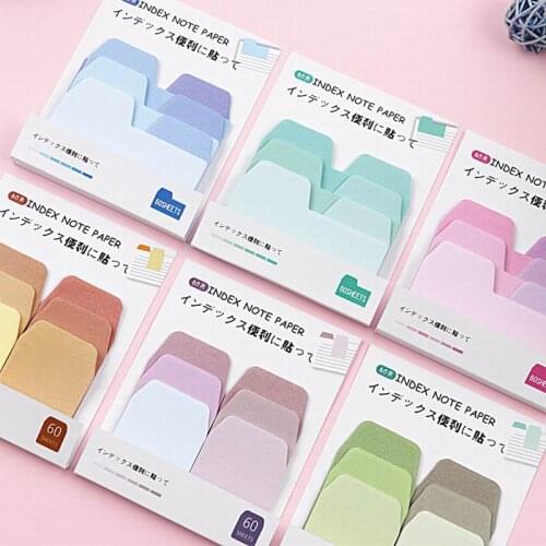 300PCS Simple Bright Clear Gradient Color Self-Adhesive N Times Indexes Memo Pad Sticky Notes Bookmark School Office Supply