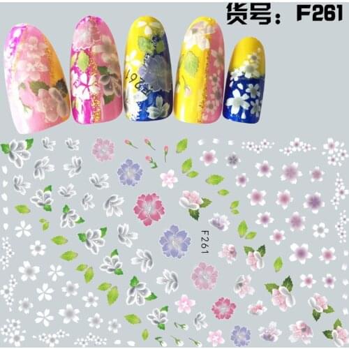 3D Nail Sticker Little Flower Leaf Slider Nails Art Decoration Wraps Decals Cute Design Adhesive Manicure Tips Stickers Pegatina