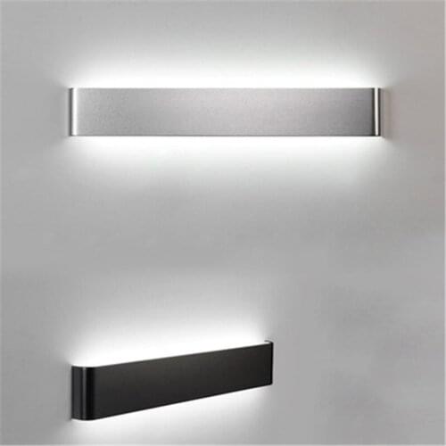 4PCS Black /Silver Modern minimalist LED aluminum lamp bedside lamp wall lamp room bathroom mirror light direct creative aisle