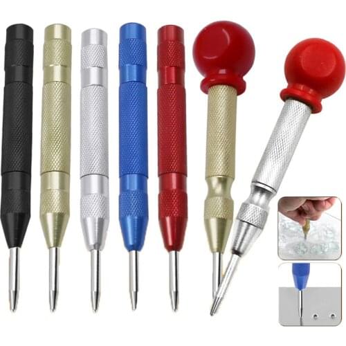 5 Inch Automatic Center Pin Punch Spring Loaded Marking Starting Holes Tool High Speed Steel Automatic Centre Punch Dot Punch