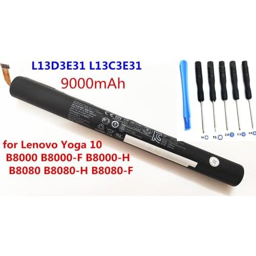 L13D3E31 Tablet Battery Fit for Lenovo Yoga 10 B8000 B8080 B8000-F B8000-H B8080-H B8080-F L13C3E31 3.75V 9000mAh/33.75WH