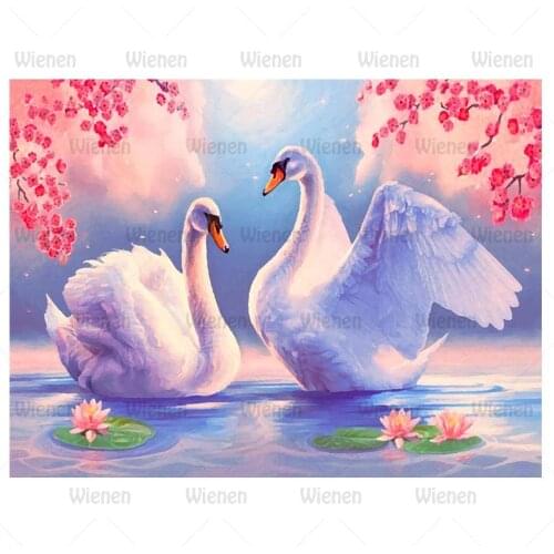 Diamond Painting Swan Pattern Full Square Round Diamond New Animal 5D Diamond Mosaic Embroidery Swan Ornaments Home Decoration
