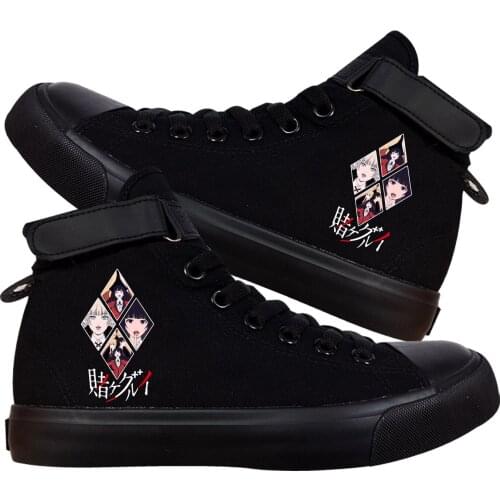 Anime Cos KAKEGURUI Jabami Yumeko Meari Saotome Ryota Casual Canvas Shoes plimsolls Flats Bottom Shoes Sneakers