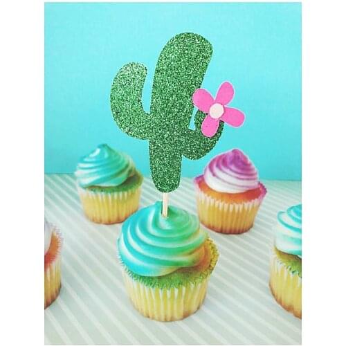 Glitter Taco Bout A Party. Cactus. Fiesta party wedding cupcake toppers wedding bridal shower doughnut dessert toothpicks