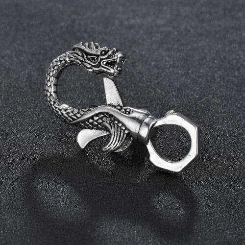 Animal Dragon Shape Keychain Antique Charm Keyholder Key Chain Ring Jewelry for Bag Gift For Men Decoration Accessories
