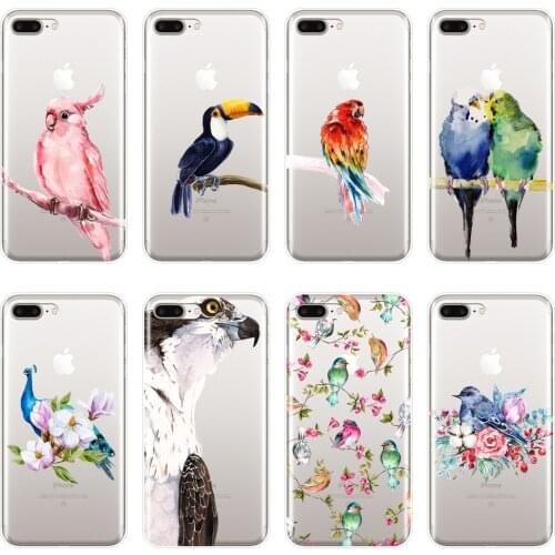 For iPhone X XR XS MAX 8 7 6S 6 S Case Silicone Soft Eagle Bird Flower Peacock Back Cover For iPhone 8 7 6S 6 S Plus Phone Case