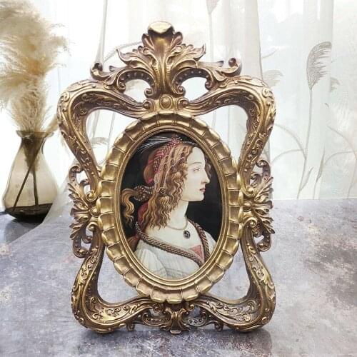 European Embossed Picture Wall-mounted Frame 6 Inch Vintage Gold Makes Old Vertical And Exquisite Frame Desktop Picture Frame