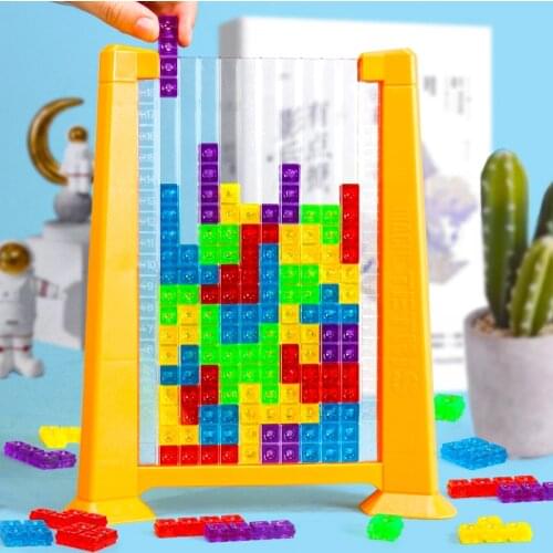 Tetris Game Colorful 3D Puzzle Tangram Math Toys Children Preschool Imagination Intellectual Educational Montessori Toy for Kids