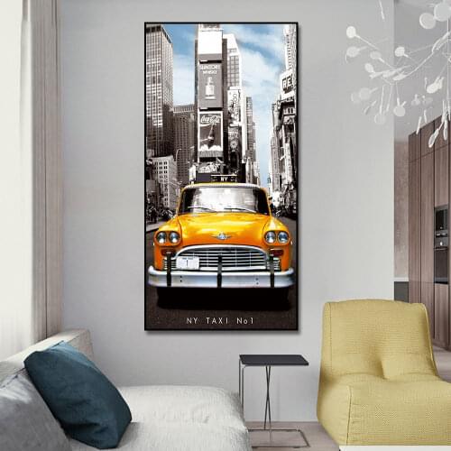 New York Yellow Taxi Canvas Painting Canvas Print Wall Art Picture For Living Room Home Decor Wall Decoration Frameless