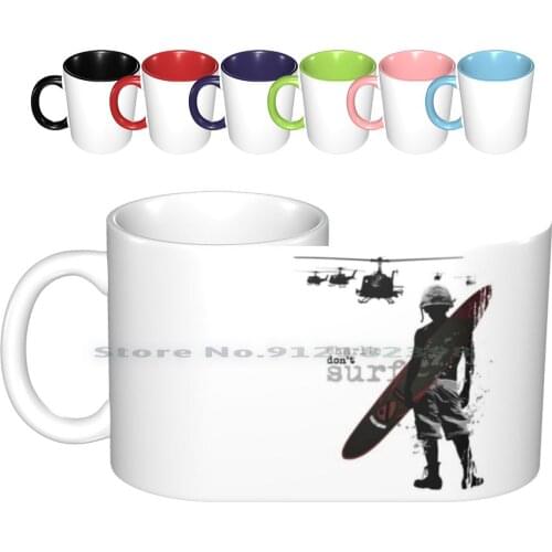 Charlie Don't Surf Ceramic Mugs Coffee Cups Milk Tea Mug Charlie Dont Surf Kilgore Vietnam War Surf Surfing Surfboard